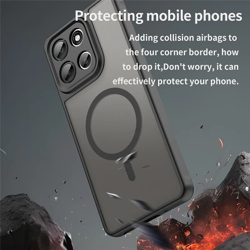 Per Motorola Moto G86 Power 5G Custodia Compatibile con MagSafe Antiurto PC + Custodia per Telefono TPU - Nero