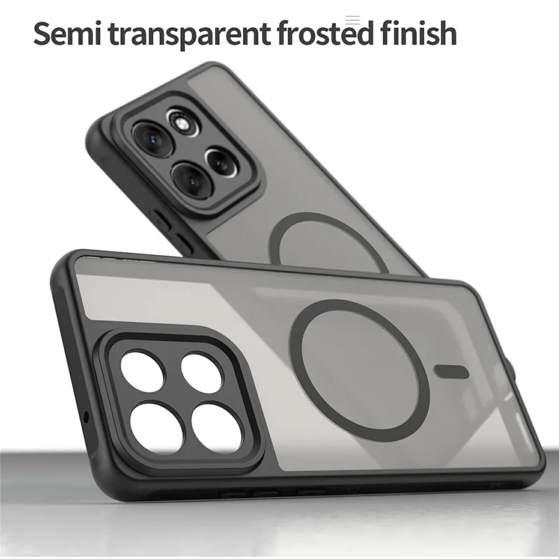 Per Motorola Moto G86 Power 5G Custodia Compatibile con MagSafe Antiurto PC + Custodia per Telefono TPU - Nero