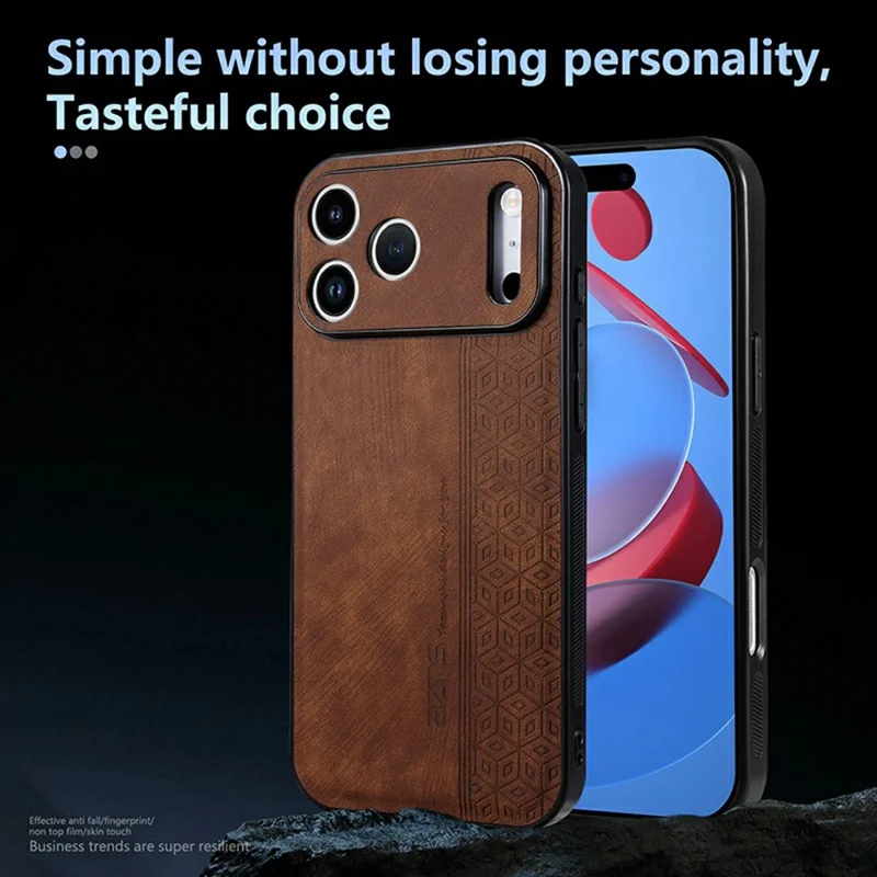 AZNS Para iPhone 17 Pro Max Funda Protectora Cubierta de Cuero PU Carcasa de Teléfono TPU - Marrón