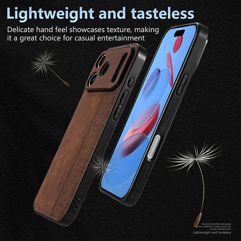 AZNS Para iPhone 17 Pro Max Funda Protectora Cubierta de Cuero PU Carcasa de Teléfono TPU - Marrón