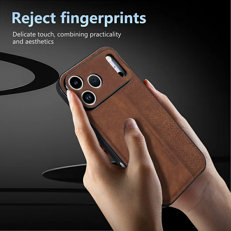 AZNS Para iPhone 17 Pro Max Funda Protectora Cubierta de Cuero PU Carcasa de Teléfono TPU - Marrón