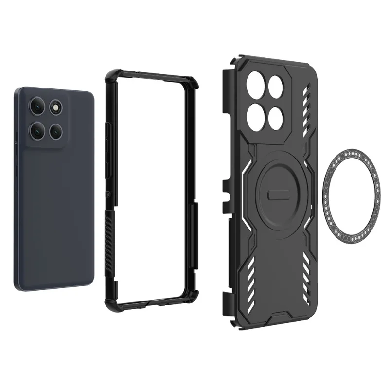 Funda magnética para Motorola Moto G86 Power 5G, armadura de mariposa, disipación de calor hueca, PC + TPU, funda de teléfono - Púrpura