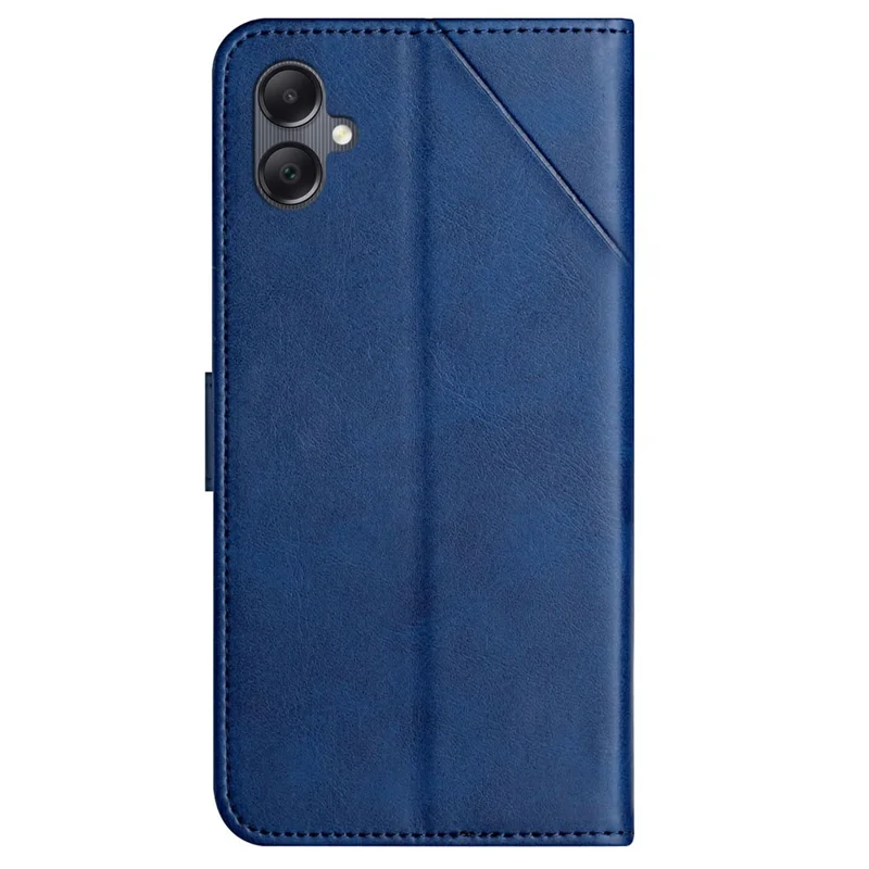 For Samsung Galaxy A07 4G Case Line Pattern Wallet Leather Phone Cover with Wrist Strap - Blue