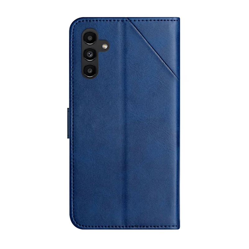 For Samsung Galaxy A18 5G /  A17 5G / A17 4G Case Line Pattern Wallet Leather Phone Cover with Wrist Strap - Blue