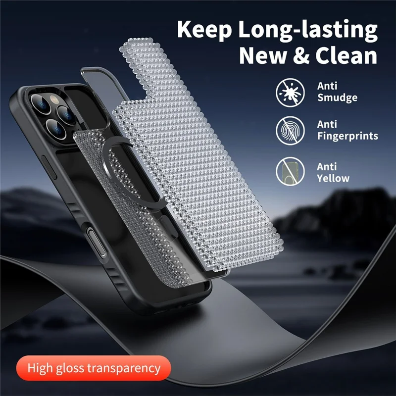 For iPhone 16 Case Compatible with MagSafe TPU + PC Shockproof Phone Back Cover - Black