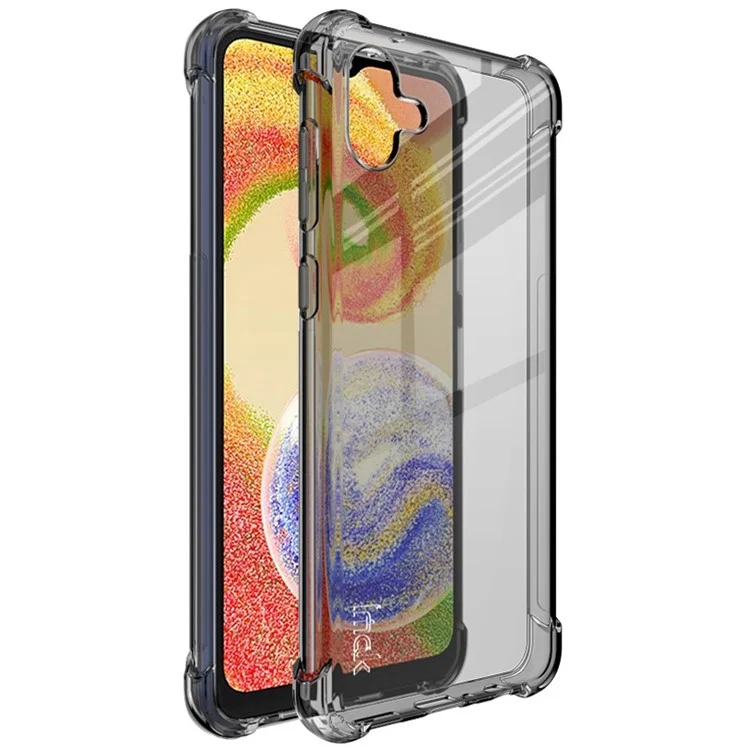 IMAK Für Samsung Galaxy A04 4G (164,4 x 76,3 x 9,1 mm) Vier-Ecken-Airbag Stoßfestes Handyhülle Flexible TPU-Abdeckung - Transparent Schwarz