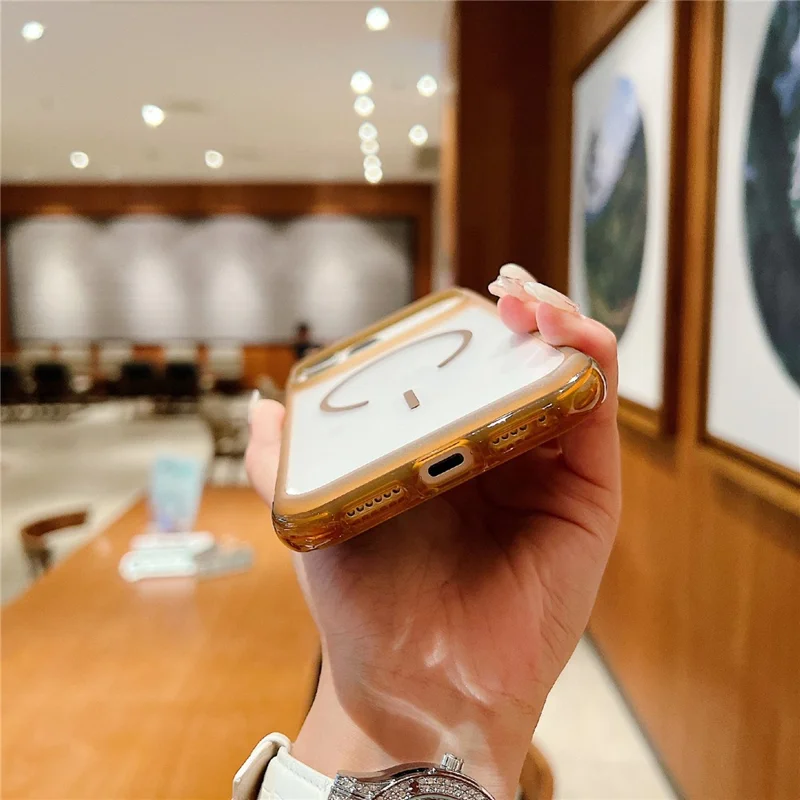 For iPhone 17 Pro Magnetic Case TPU + PC Crystal Clear Phone Cover - Pink