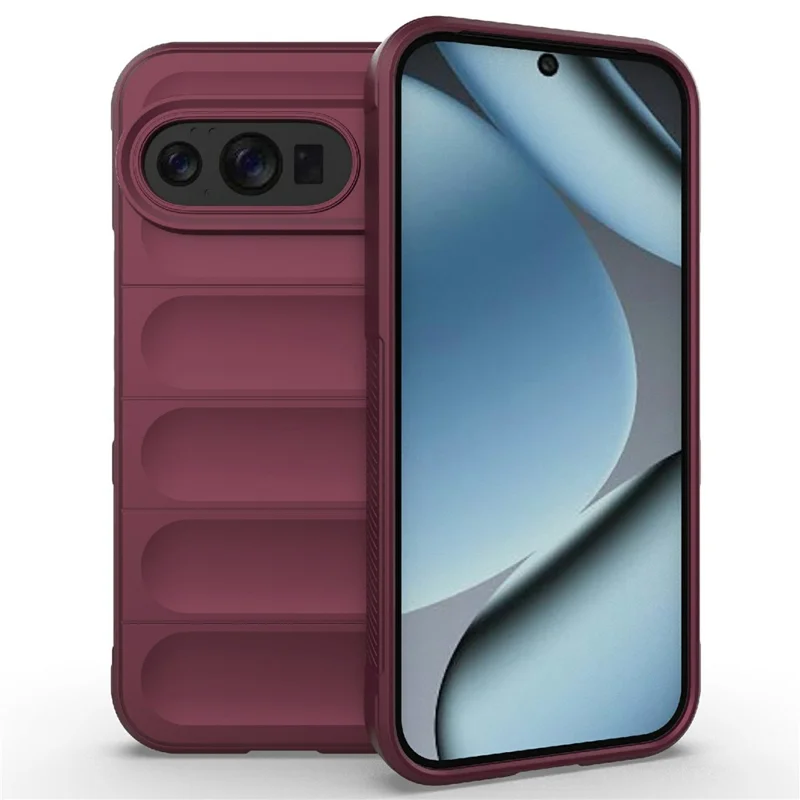 For Google Pixel 10 Pro  /  Pixel 10 Case Anti-Drop Soft TPU Rugged Phone Back Cover - Wine Red