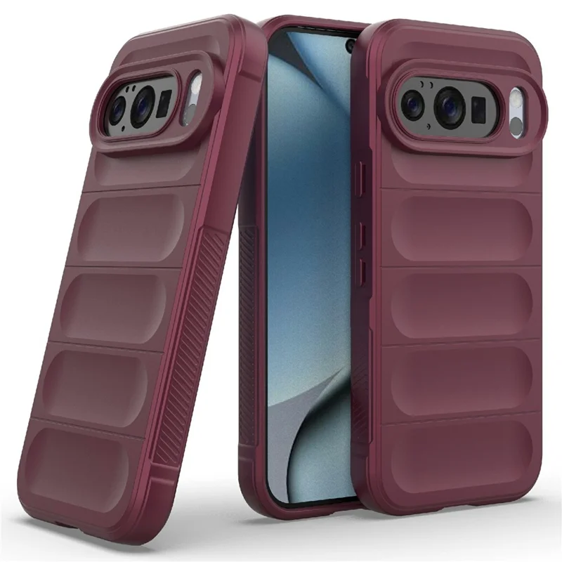 For Google Pixel 10 Pro  /  Pixel 10 Case Anti-Drop Soft TPU Rugged Phone Back Cover - Wine Red