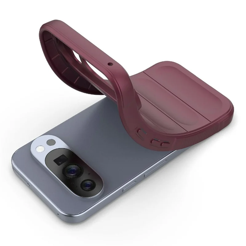 For Google Pixel 10 Pro  /  Pixel 10 Case Anti-Drop Soft TPU Rugged Phone Back Cover - Wine Red