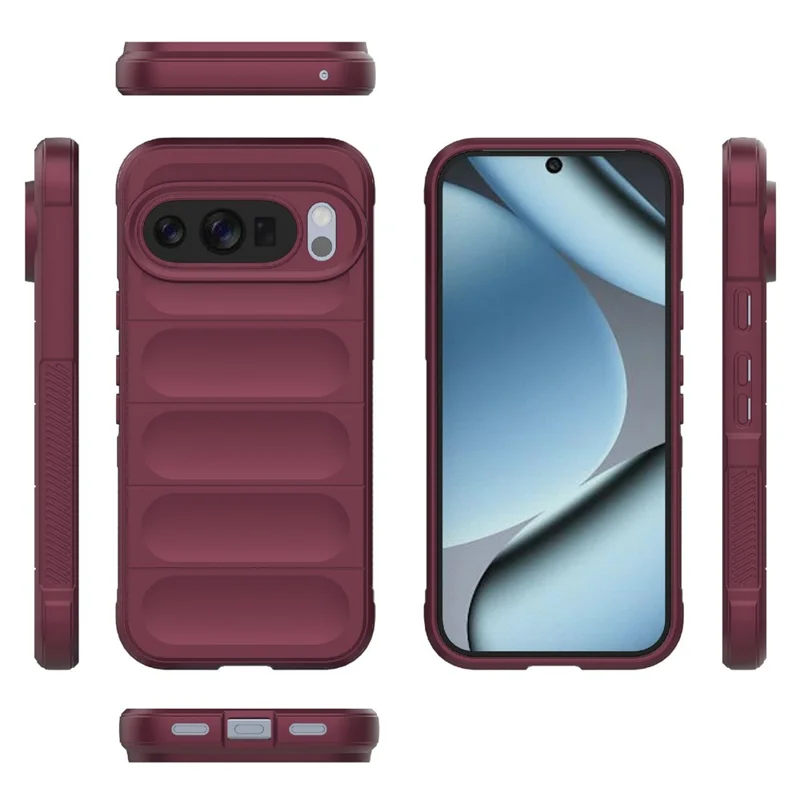 For Google Pixel 10 Pro  /  Pixel 10 Case Anti-Drop Soft TPU Rugged Phone Back Cover - Wine Red