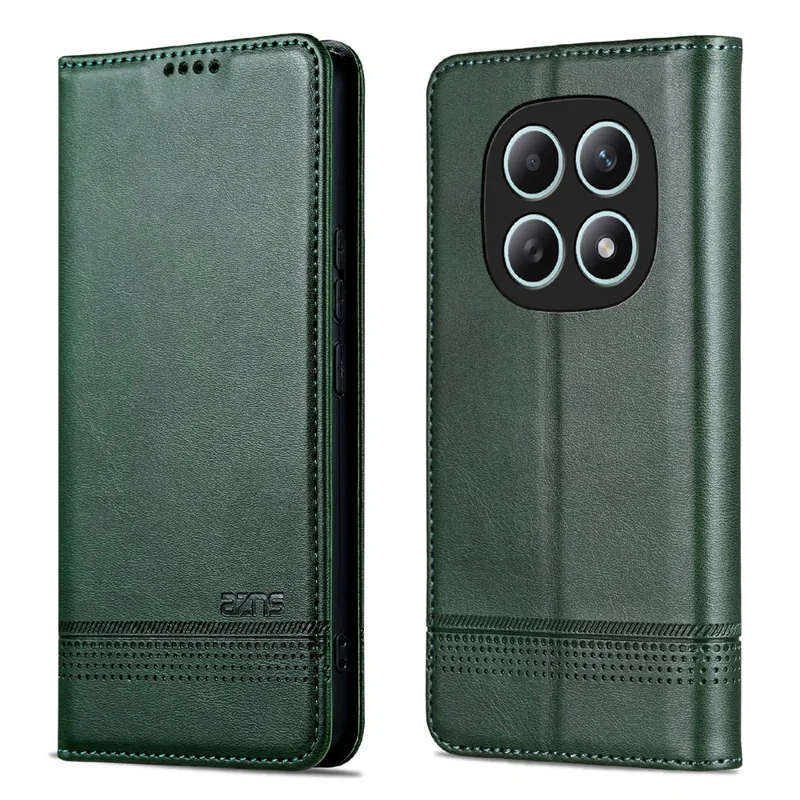 AZNS For Xiaomi Poco M8 5G / Redmi Note 15 5G (Global) Case Cowhide Texture PU Leather Wallet Phone Cover - Green