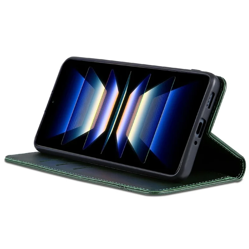 AZNS For Xiaomi Poco M8 5G / Redmi Note 15 5G (Global) Case Cowhide Texture PU Leather Wallet Phone Cover - Green