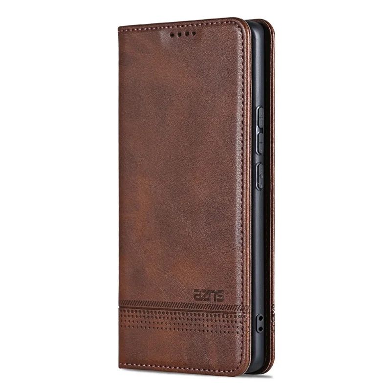 Étui pour Xiaomi Redmi Note 15 Pro 5G en cuir de vachette, texture de cuir PU, housse de téléphone portefeuille - Café