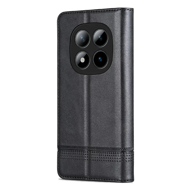 AZNS Per Xiaomi Redmi Note 15 Pro+ 5G Custodia Texture Pelle di Mucca PU Portafoglio Custodia per Telefono - Nero