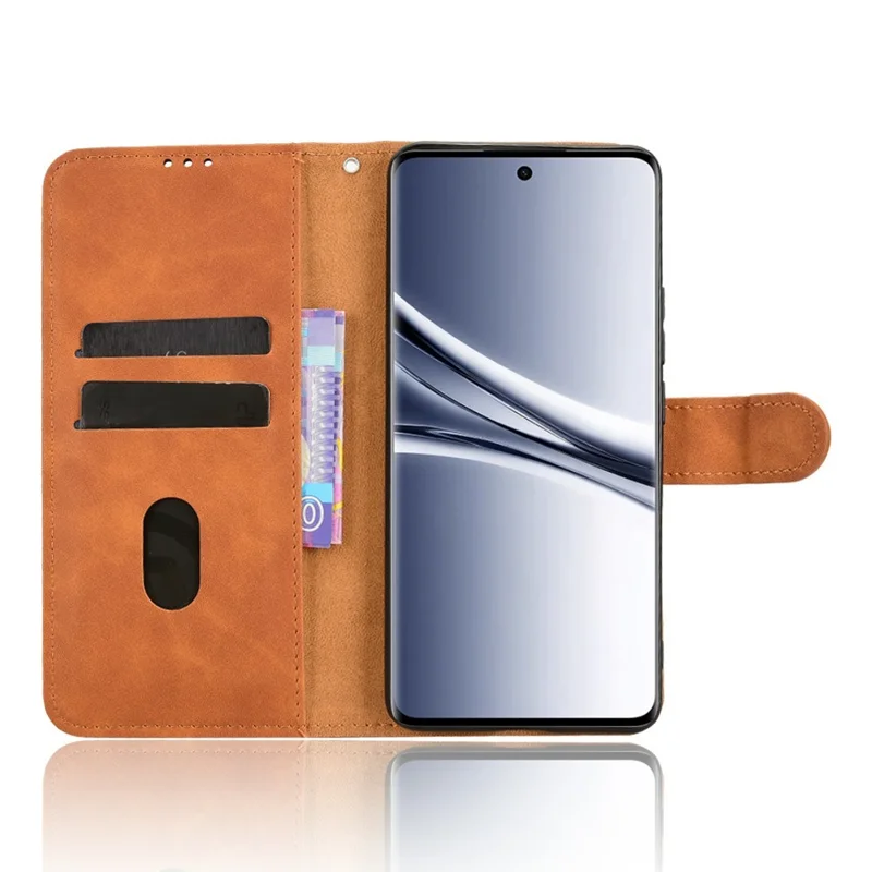 For Xiaomi Redmi Note 15 5G (Global) Leather Case Skin Feel Anti Drop Wallet Flip Phone Cover - Brown