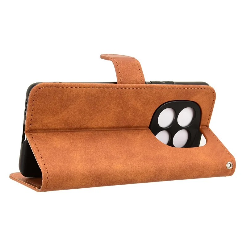 For Xiaomi Redmi Note 15 5G (Global) Leather Case Skin Feel Anti Drop Wallet Flip Phone Cover - Brown