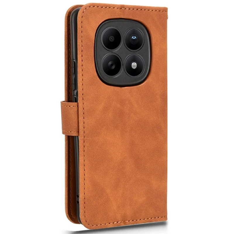 For Xiaomi Redmi Note 15 5G (Global) Leather Case Skin Feel Anti Drop Wallet Flip Phone Cover - Brown