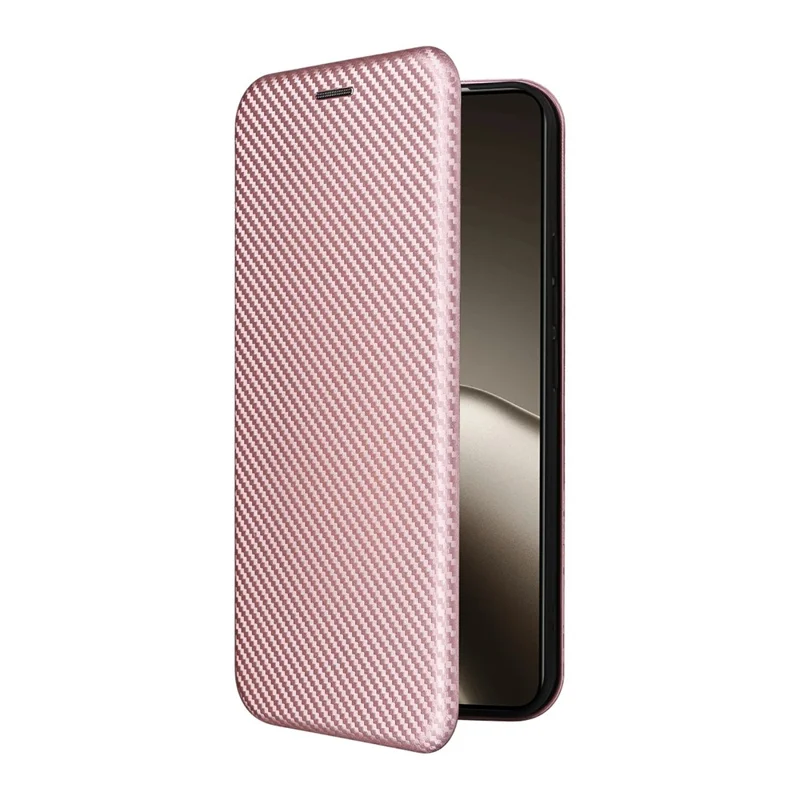 For Xiaomi 15T Pro Case Carbon Fiber Texture Drop-Proof PU Leather Phone Cover - Rose Gold