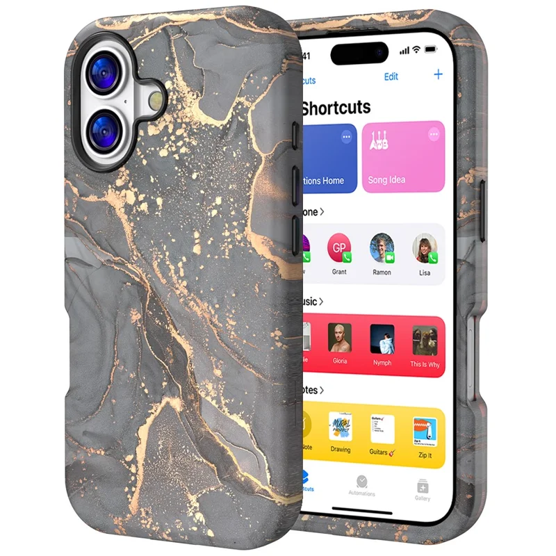 For iPhone 17 Case Water Transfer Printing PC + TPU Phone Cover - P-GWL10028