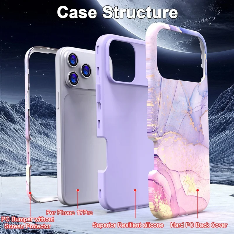 For iPhone 17 Pro Case Water Transfer Printing PC + TPU-telefoonhoes - P-GWL10027