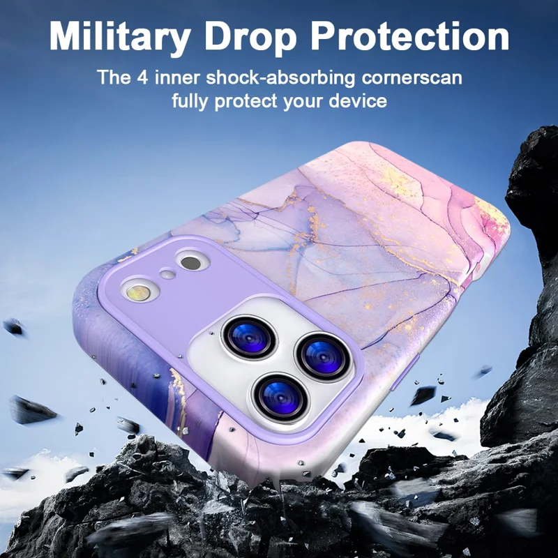 For iPhone 17 Pro Max Case Water Transfer Printing PC + TPU Telefoonhoesje - P-GWL10027