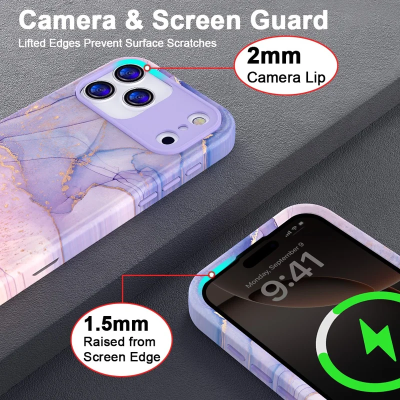 For iPhone 17 Pro Max Case Water Transfer Printing PC + TPU Telefoonhoesje - P-GWL10027