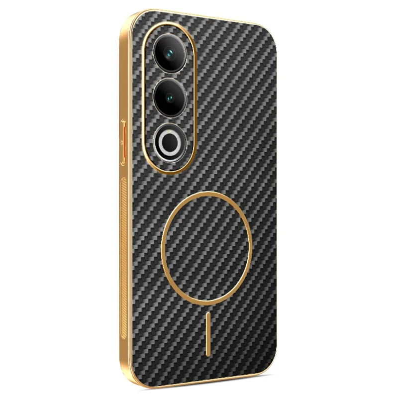 For OnePlus Ace 3V 5G Phone Case Carbon Fiber Textured Electroplated TPU Back Cover - Black