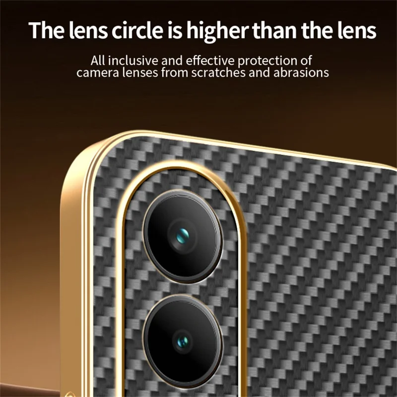 For OnePlus Ace 3V 5G Phone Case Carbon Fiber Textured Electroplated TPU Back Cover - Black