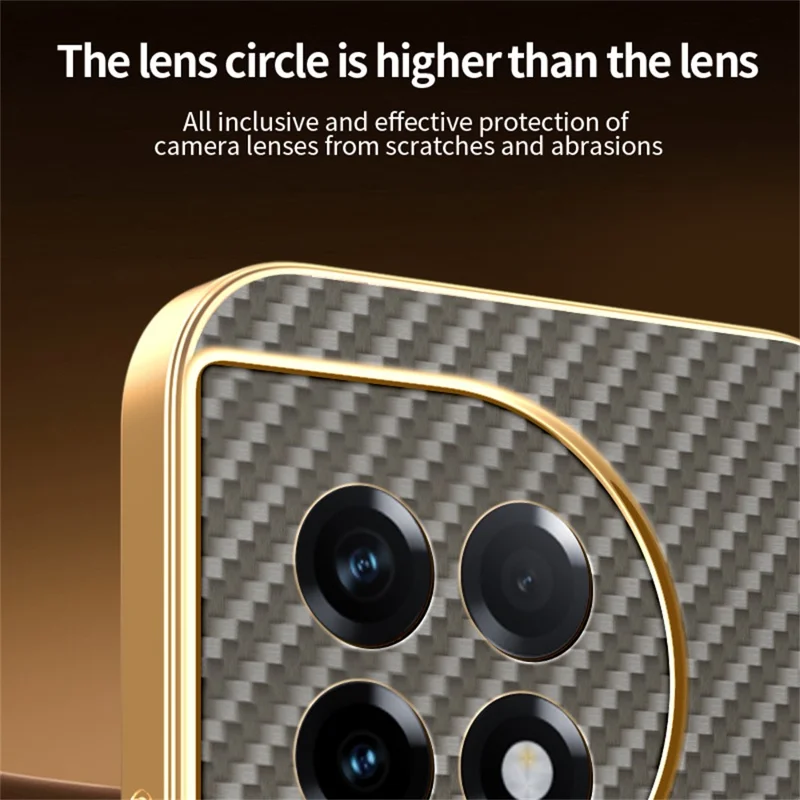 For OnePlus Ace 2 5G  /  11R 5G Phone Case Carbon Fiber Textured Electroplated TPU Back Cover - Coffee