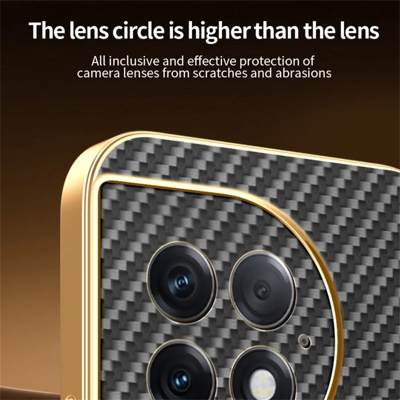 For OnePlus Ace 2 Pro 5G Phone Case Carbon Fiber Textured Electroplated TPU Back Cover - Black