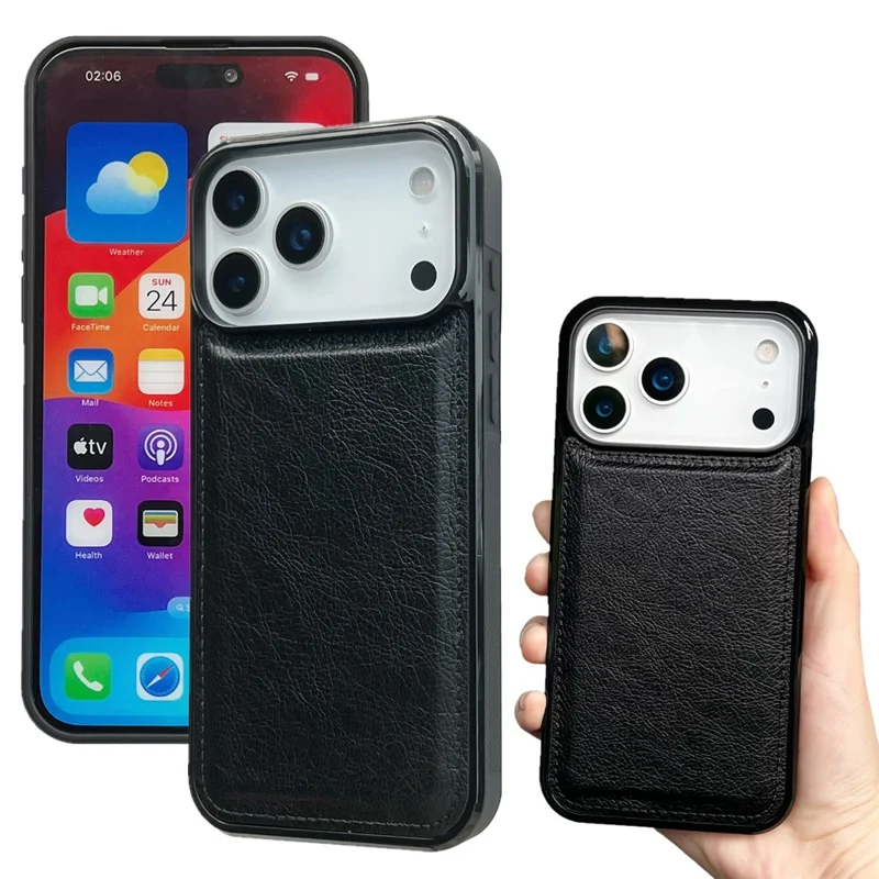Voor iPhone 17 Pro Max Hoesje Afneembaar 2 in 1 Magnetische Sluiting PU Leren Portemonnee Hoesje - Zwart