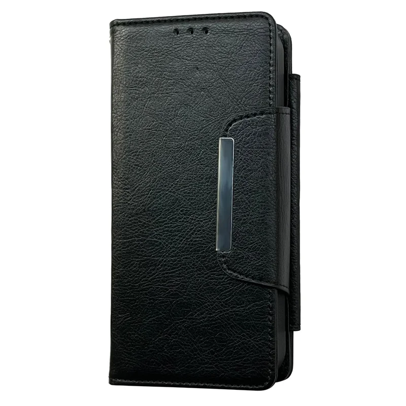 Voor iPhone 17 Pro Max Hoesje Afneembaar 2 in 1 Magnetische Sluiting PU Leren Portemonnee Hoesje - Zwart