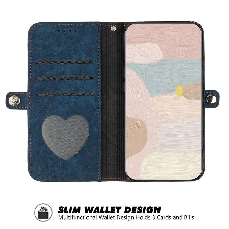 YX0020 Para Samsung Galaxy A03s (166.5 x 75.98 x 9.14 Mm) Case de Teléfono de Soporte, Cubierta de Tapa de Cuero PU Completamente Envuelta en Doble Capa Con Correa - Zafiro