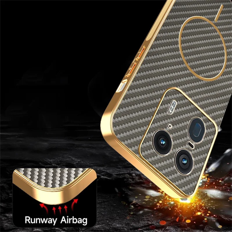 For Motorola Edge 50 Ultra 5G Phone Case Carbon Fiber Textured Electroplated TPU Back Cover - Coffee