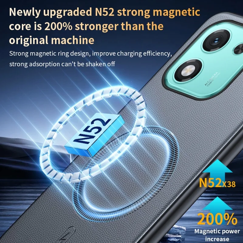 For Honor X70i Case Magnetic Case Leather Coated TPU + PC Phone Cover - Black