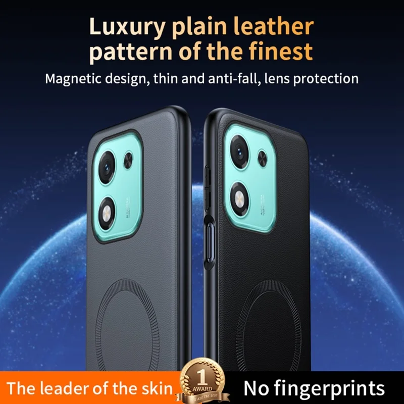 For Honor X70i Case Magnetic Case Leather Coated TPU + PC Phone Cover - Black