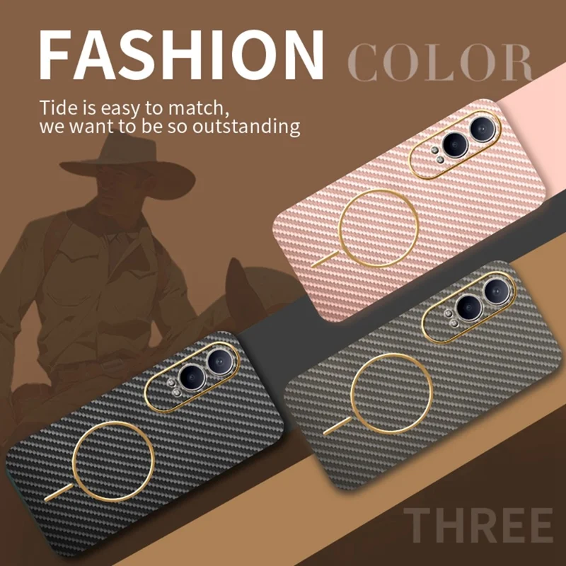 Für OnePlus Nord CE4 Lite 5G / Oppo K12x 5G (China) Handyhülle Kohlefaser-Textur Elektroplattierte TPU-Rückabdeckung - Pink