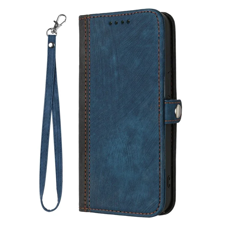 YX0020 Smart Phone Case für Sony Xperia 10 IV 5G Gut geschützter PU-Leder-Ständer mit doppeltem Magnetverschluss Handyhülle mit Schlaufe - Saphir