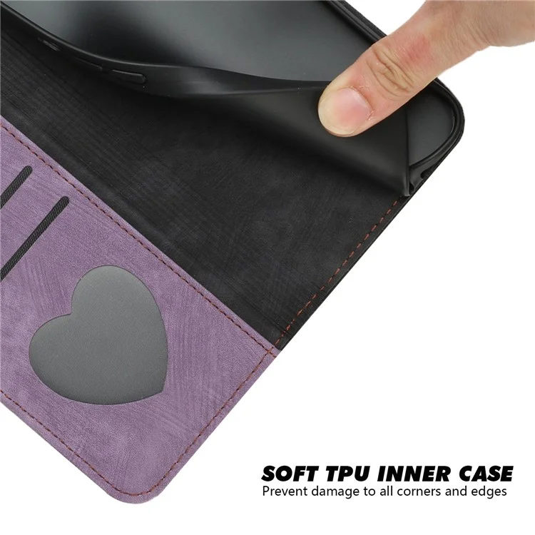 YX0020 Smart Phone Case for iPhone 14 Full Coverage PU Leather Stand Dual Magnetic Clasp Phone Cover Shell with Strap - Light Purple