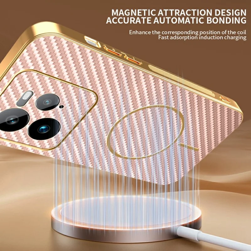 For Realme GT 7 Pro 5G Phone Case Carbon Fiber Textured Electroplated TPU Back Cover - Pink