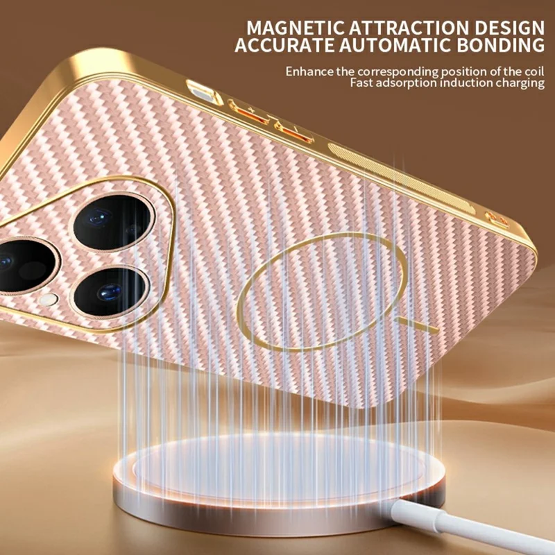 For Huawei Pura 80 Phone Case Carbon Fiber Textured Electroplated TPU Back Cover - Pink