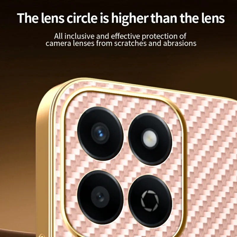 Funda de teléfono de fibra de carbono con textura electrodepositada TPU para Honor 200 Smart 5G / X7c 4G - Rosa