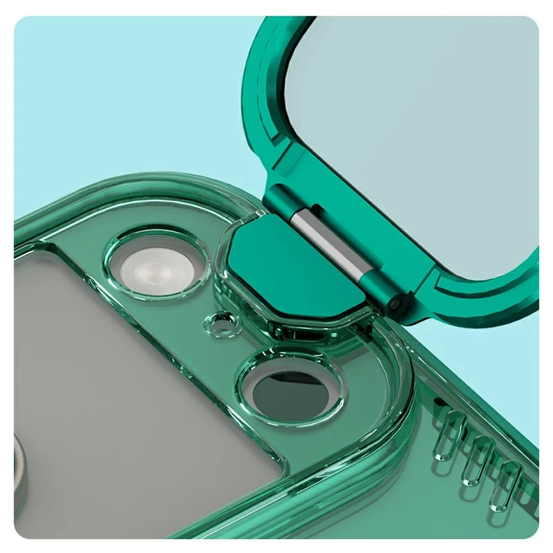 NILLKIN Iceblade CamProp Para iPhone 17 Pro Funda Magnética Tapa de Lente Clara Soporte de Pie PC TPU Cubierta de Teléfono - Verde