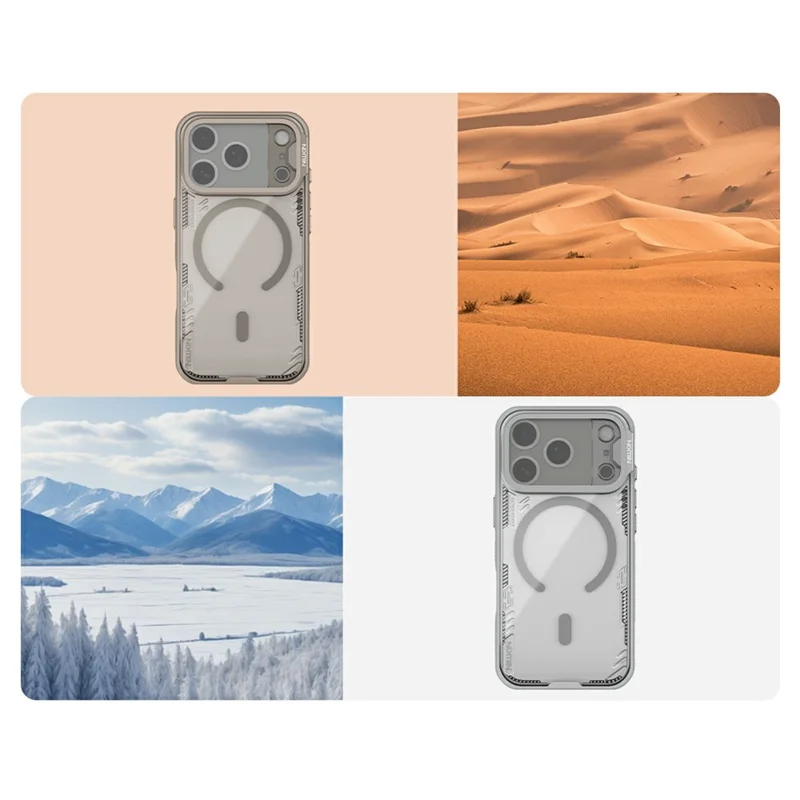 NILLKIN Iceblade CamProp Para iPhone 17 Pro Funda Magnética Tapa de Lente Clara Soporte de Pie PC TPU Cubierta de Teléfono - Verde