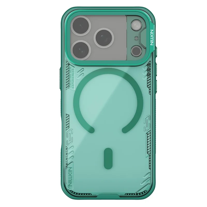 NILLKIN Iceblade CamProp Para iPhone 17 Pro Funda Magnética Tapa de Lente Clara Soporte de Pie PC TPU Cubierta de Teléfono - Verde