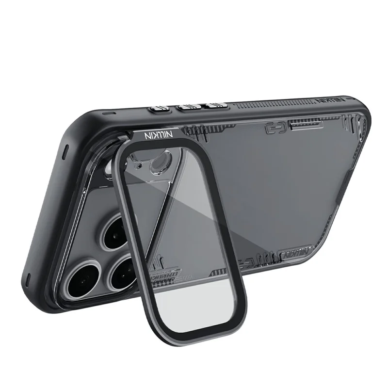 NILLKIN Iceblade CamProp For iPhone 17 Pro Case Clear Lens Lid Kickstand PC TPU Phone Cover