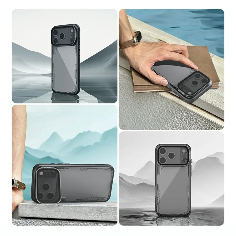 NILLKIN Iceblade CamProp For iPhone 17 Pro Case Clear Lens Lid Kickstand PC TPU Phone Cover