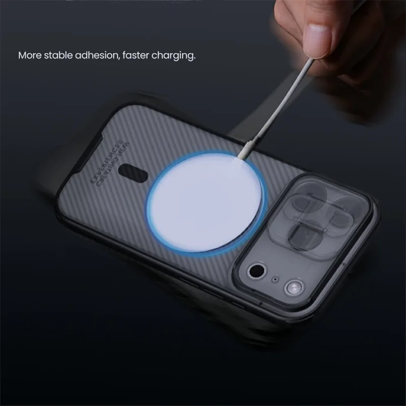 Étui NILLKIN Camshield Pro Magnetic Series pour iPhone 17 Pro, Coque de Téléphone Transparente en TPU + PC, Noir, avec Curseur pour Caméra