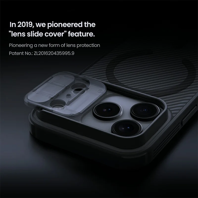 Étui NILLKIN Camshield Pro Magnetic Series pour iPhone 17 Pro, Coque de Téléphone Transparente en TPU + PC, Noir, avec Curseur pour Caméra